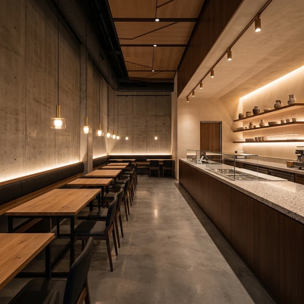 Fresh Fries Store-Konzept und moderner Store-Innenraum